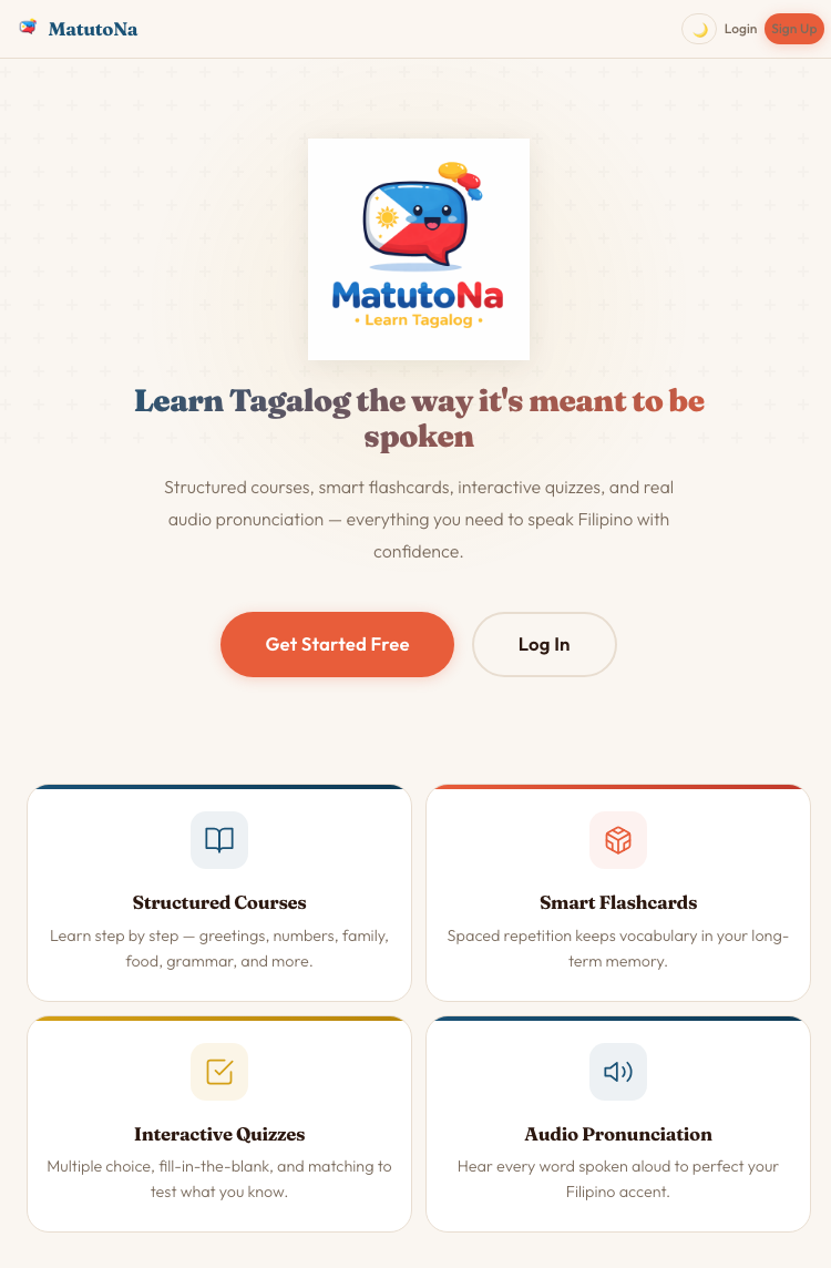 MatutoNa language learning interface